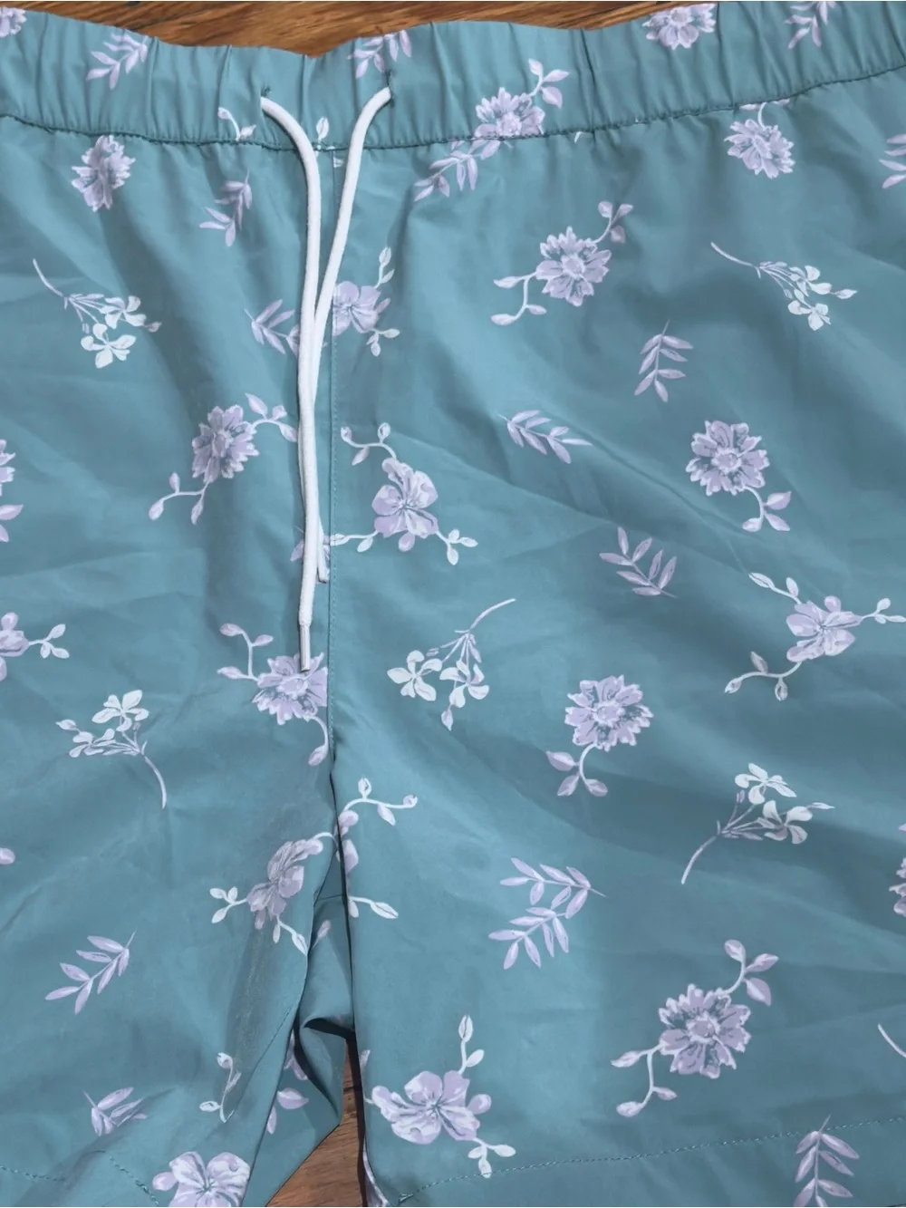 NWT Teal Floral Swim Trunks w/Pockets & Drawstring Size XXL